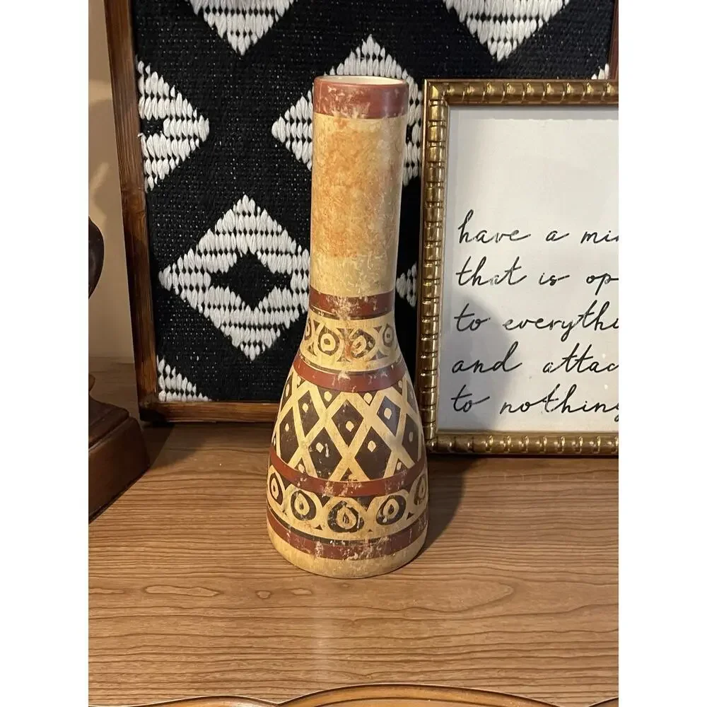 Pier 1 Imports Colombian Vase Tribal Print Bohemian Style